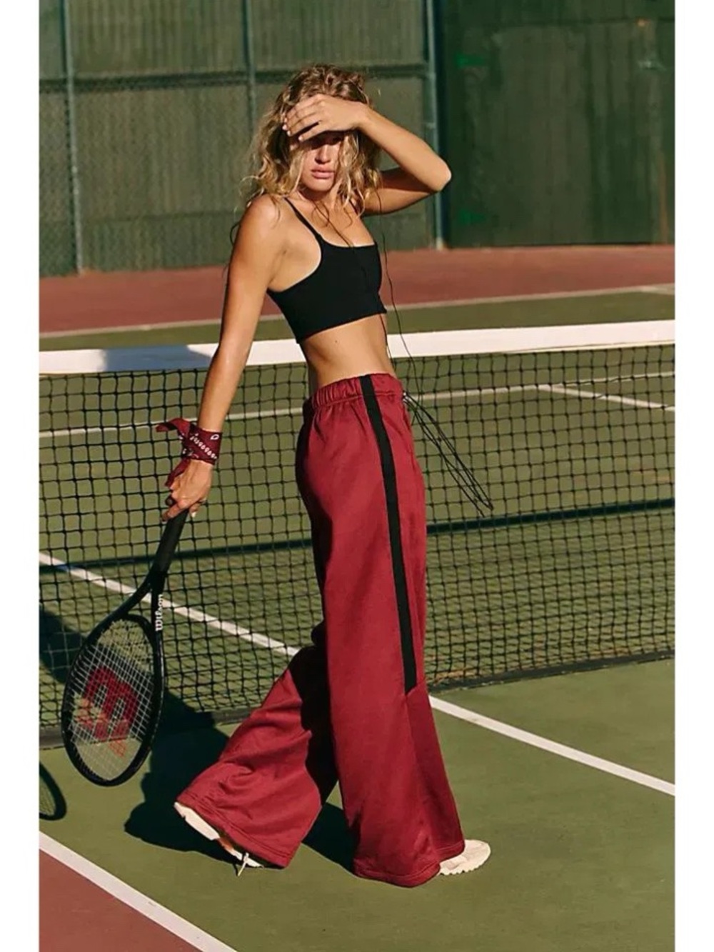 free people movement • fine line wide leg track pants - Picture 2 of 6